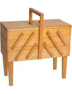 Woodworker sewing on Caramel legs