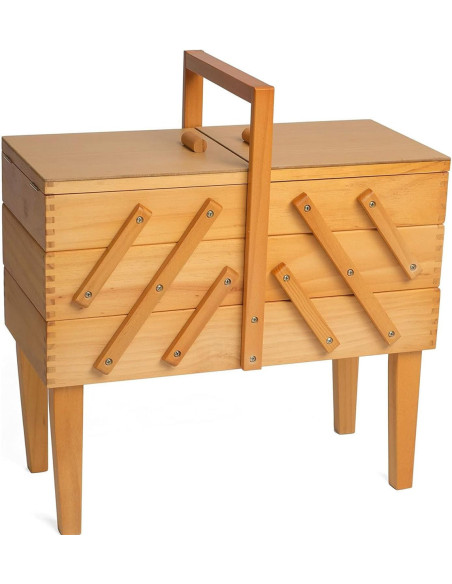 Woodworker sewing on Caramel legs