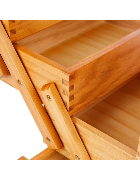Woodworker sewing on Caramel legs