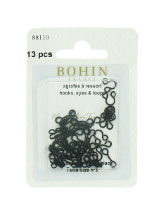 Bohin metal spring staples - Black