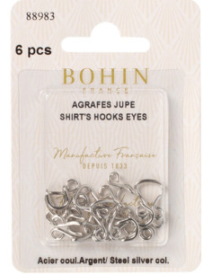 Silver skirt closure staples Bohin