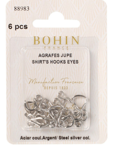 Silver skirt closure staples Bohin