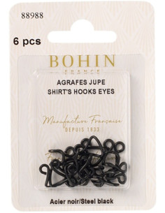 Black skirt closure staples by Bohin