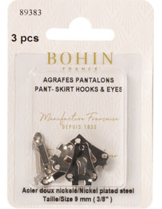 Silver pants closure staples Bohin