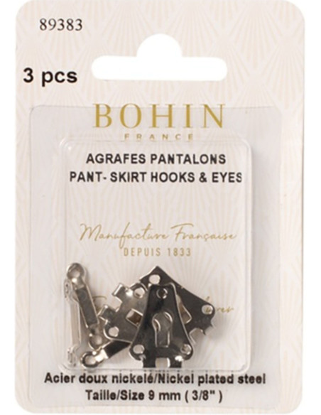 Silver pants closure staples Bohin