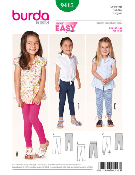 Leggings pattern - Burda 9415