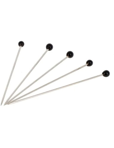 Box of 100 extra-long black glass head pins Bohin