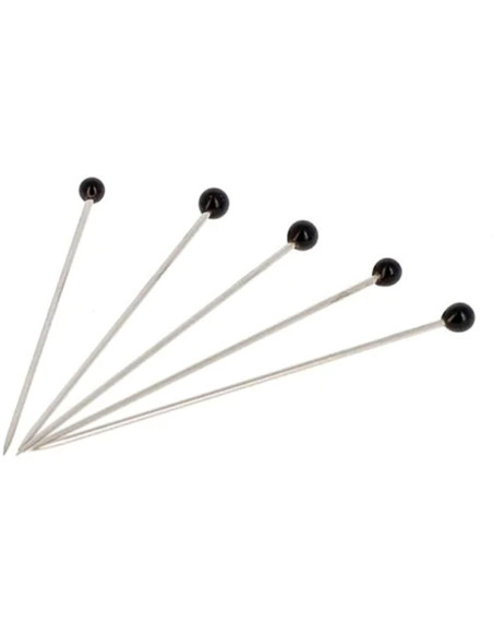 Box of 100 extra-long black glass head pins Bohin