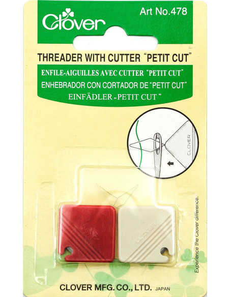 Set of 2 needle threaders with integrated thread cutters by Clover
