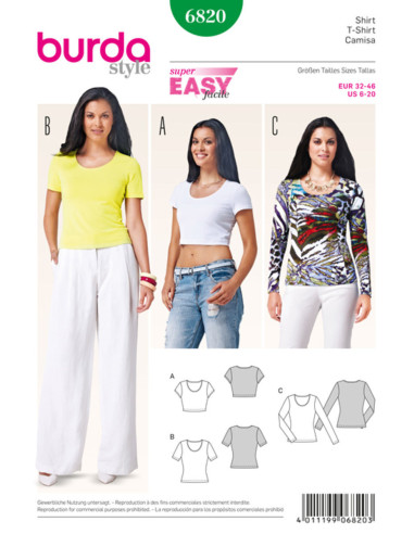 T-shirt pattern - Burda 6820
