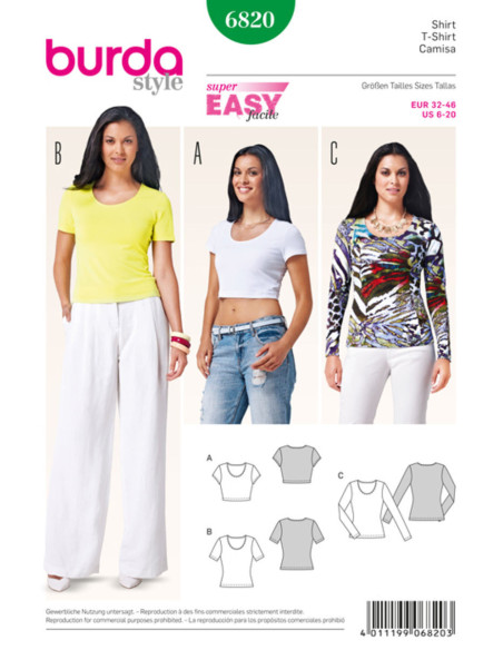 T-shirt pattern - Burda 6820