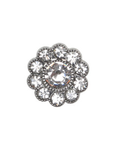 Set of 4 diamond rhinestone buttons 17 mm - White 2