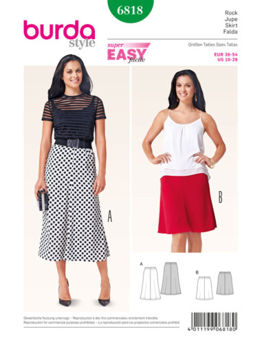 Skirt pattern - Burda 6818