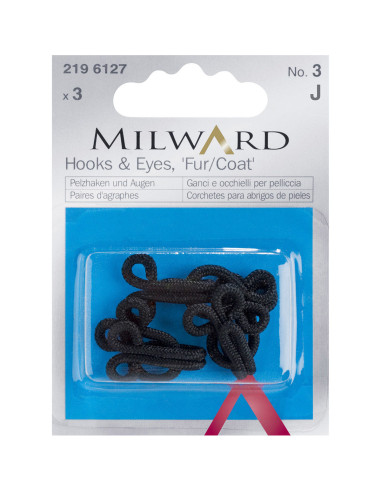Sew-on fur hooks - Black