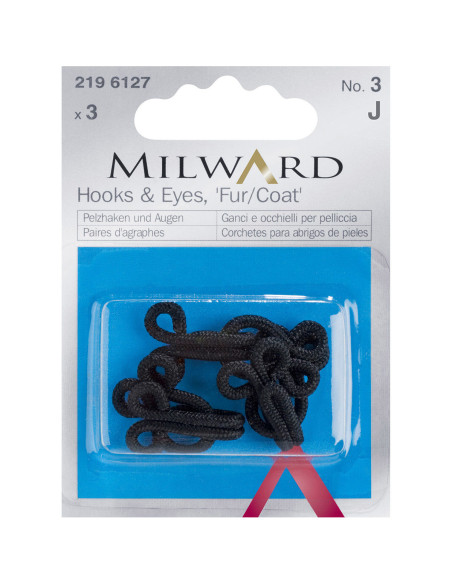 Sew-on fur hooks - Black