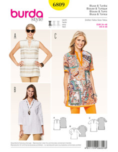 Blouse and Tunic Pattern - Burda 6809