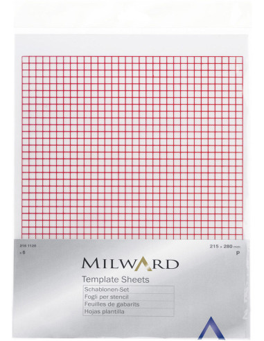 Set of 6 transparent A4 template sheets for patchwork
