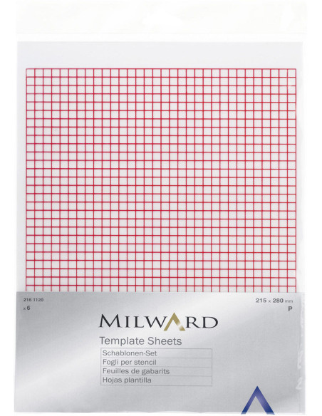 Set of 6 transparent A4 template sheets for patchwork