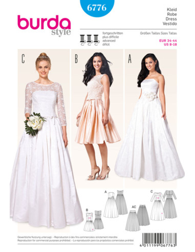Wedding dress pattern - Burda 6776