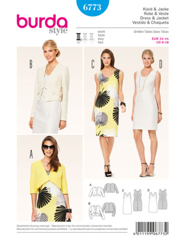 Dress and Jacket Pattern - Burda 6773