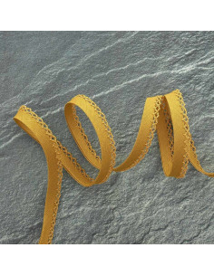 Folded bias tape with picot edge - Ochre
