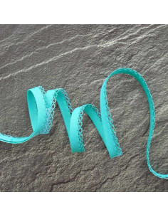 Folded bias tape with picot - Light turquoise blue