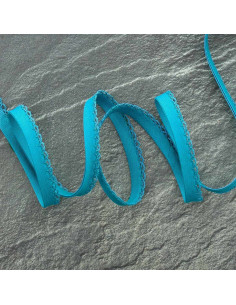 Dark turquoise blue folded bias tape