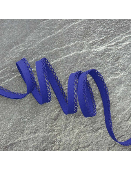 Folded bias tape with picot edge - Royal blue