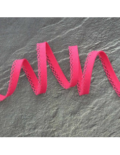 Folded bias tape with picot edge - Fuchsia
