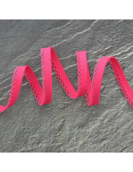 Folded bias tape with picot edge - Fuchsia