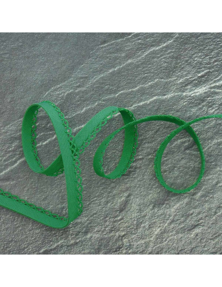 Folded picot bias - Grass green