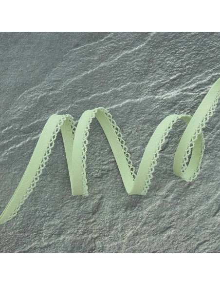 Folded bias picot - Sage green