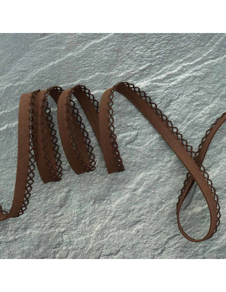 Folded bias picot - Brown