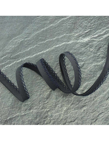 Folded bias picot - Anthracite gray