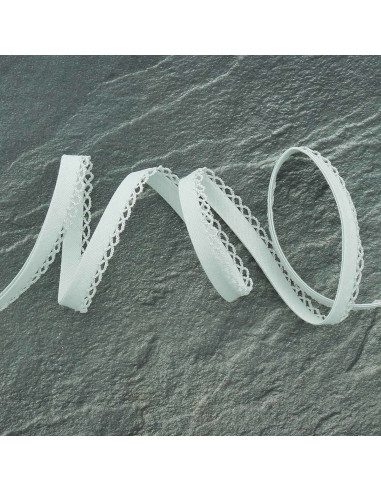 Folded bias tape with picot edge - Gray