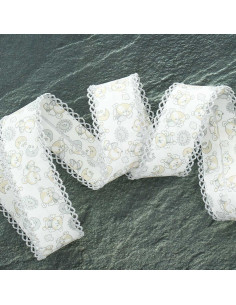 Folded bias with small bear print - Gray