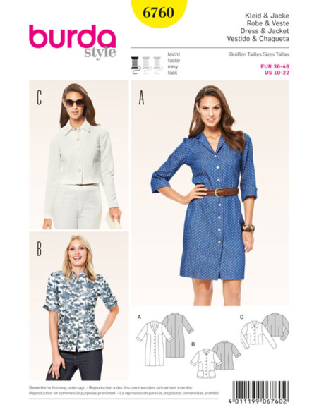 Dress and Jacket Pattern - Burda 6760