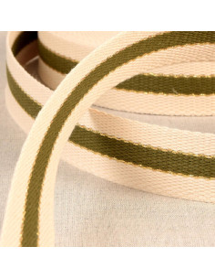Cotton strap for bags - 3 bands - Khaki