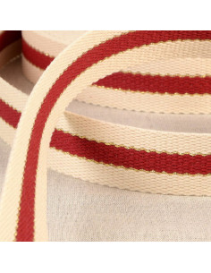 Cotton strap for bags - 3 stripes - Bordeaux