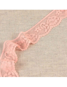 Floral elastic lace - Salmon