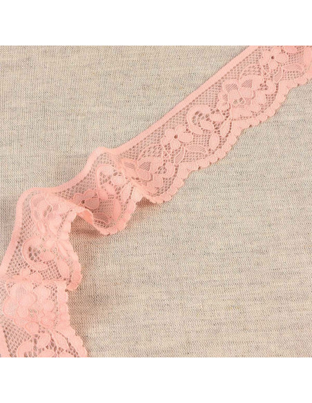 Floral elastic lace - Salmon