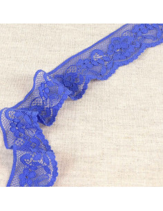 Floral elastic lace - Blue violet