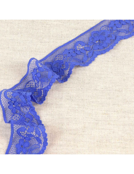 Floral elastic lace - Blue violet
