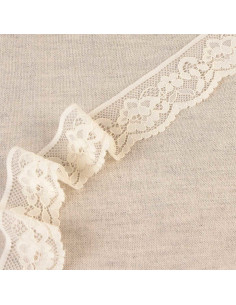 Floral elastic lace - Ecru