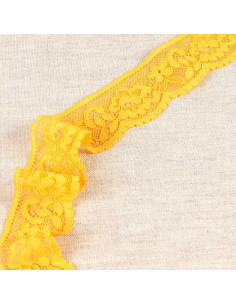 Floral elastic lace - Yellow