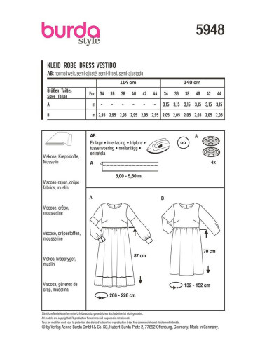 Dress pattern - Burda 5948