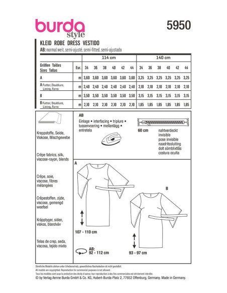 Dress pattern - Burda 5950