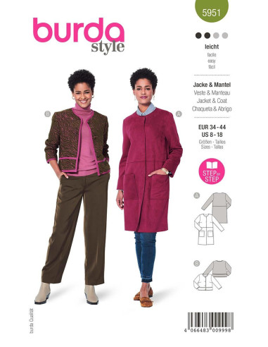 Jacket and coat pattern - Burda 5951