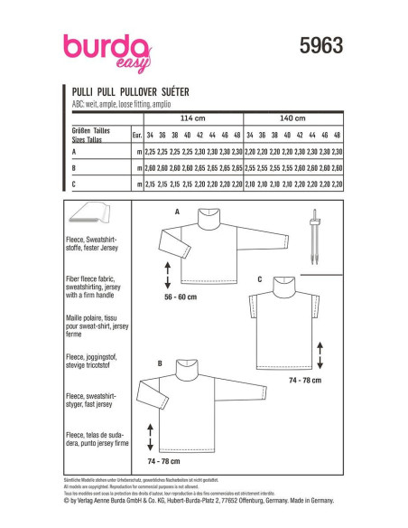 Sweater pattern - Burda 5963