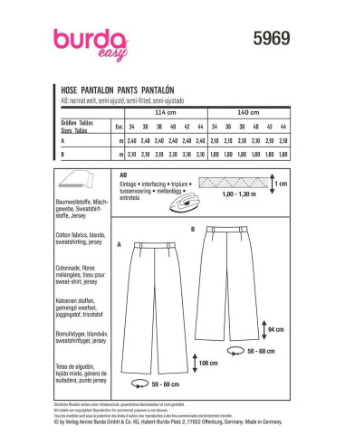 Pants pattern - Burda 5969